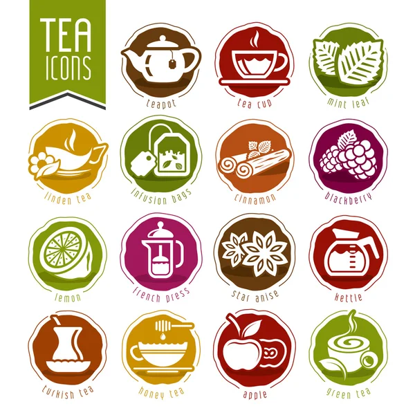 Tea icon set — Stock Vector