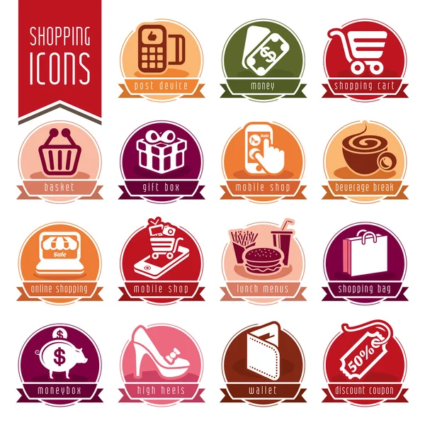 Shopping icon set — Stock Vector