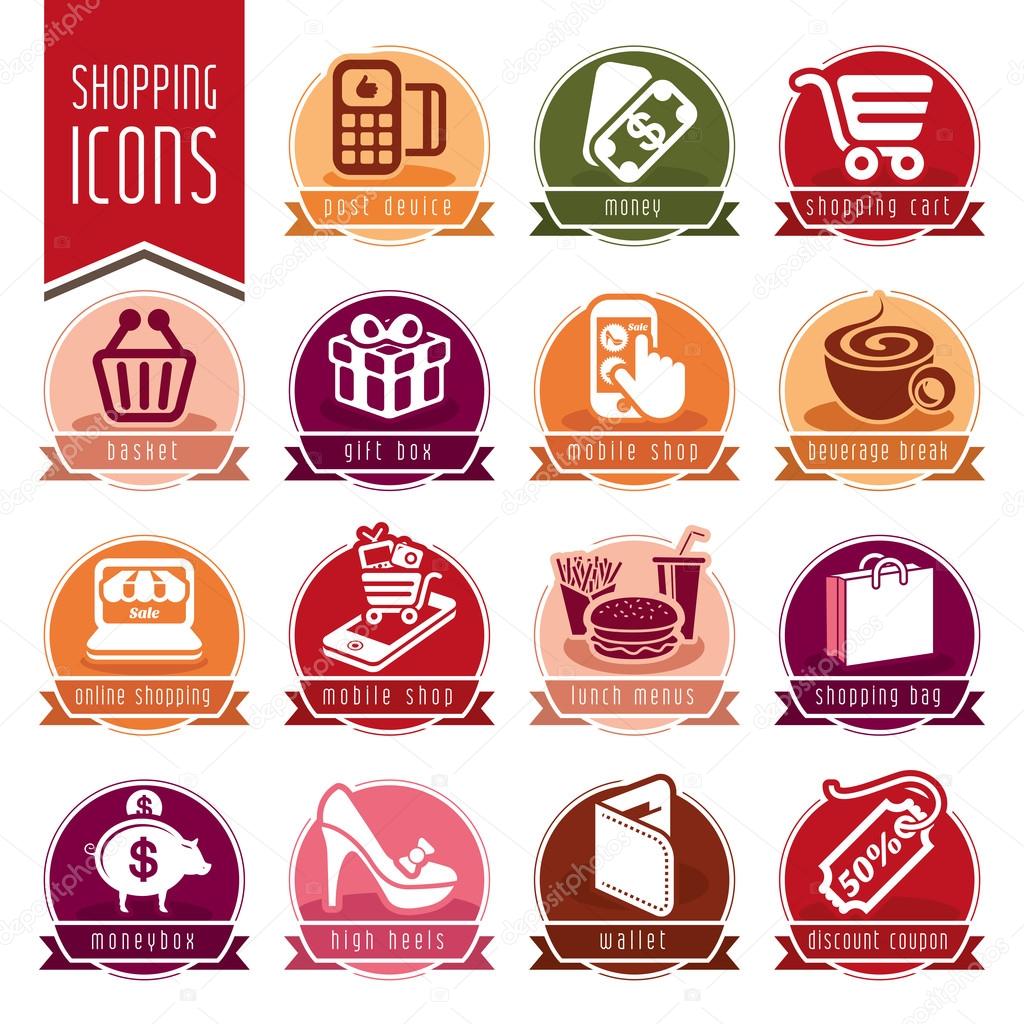 Shopping icon set