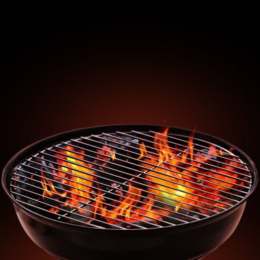 Siyah arka plan Barbekü Izgara