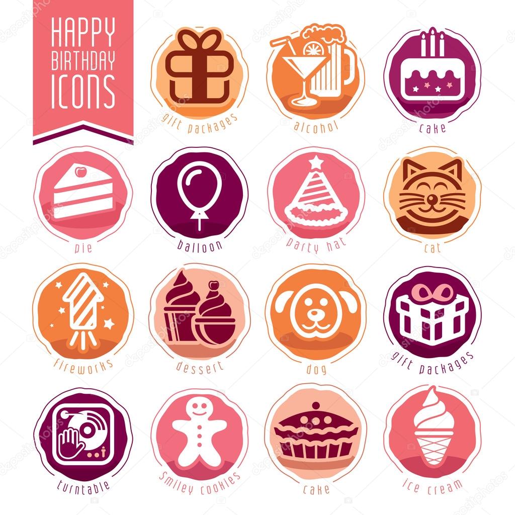 Happy Birthday Icon Set