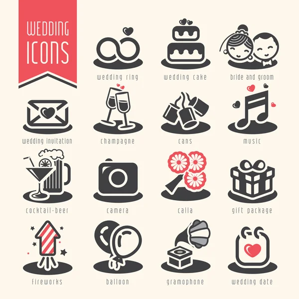 Wedding pictogram set. — Stockvector