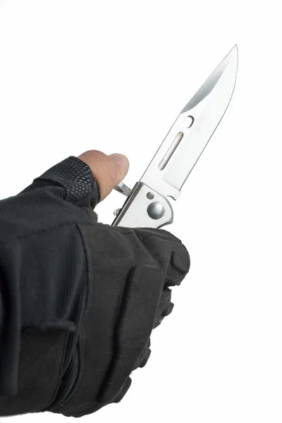 Μαχαίρι στο ένα χέρι — Φωτογραφία Αρχείου