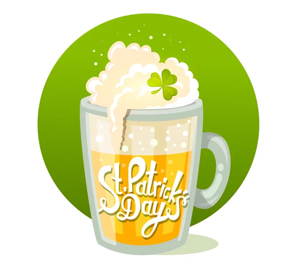 Patrick's Day greeting with  mug — Stock vektor