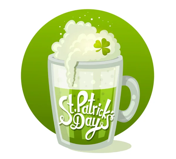 Patrick's Day greeting with big mug — Stock vektor