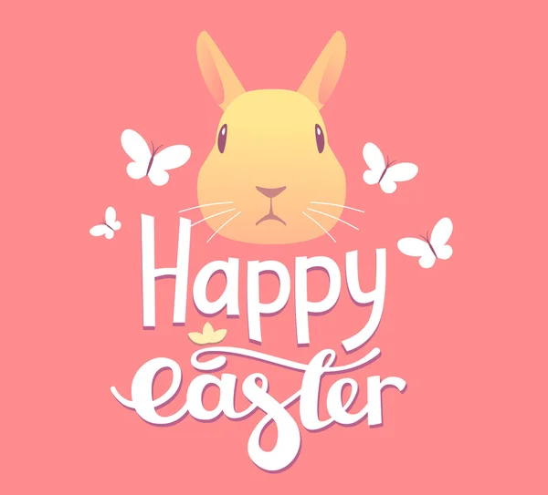 Happy Easter greetings with bunny — Stock Vector