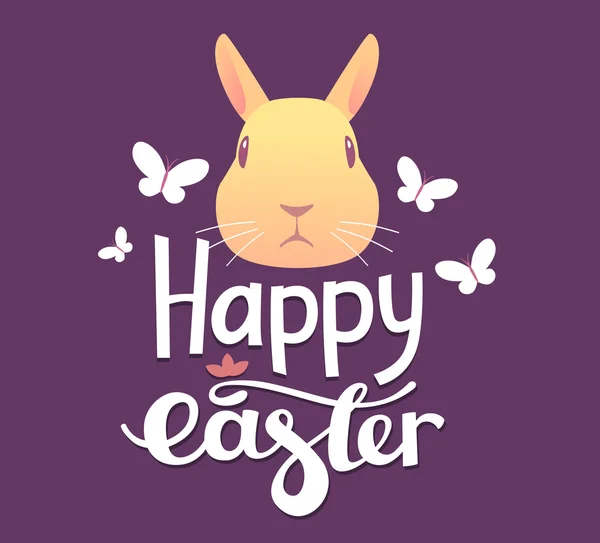 Happy Easter greetings with bunny — Stock Vector