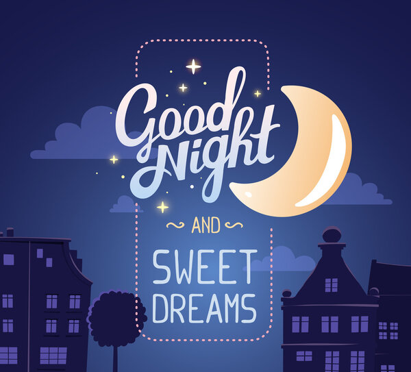 illustration of wish good night  and sweet dreams