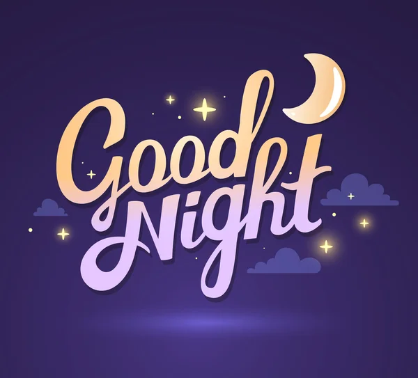 Illustratie van de goede nacht wens — Stockvector