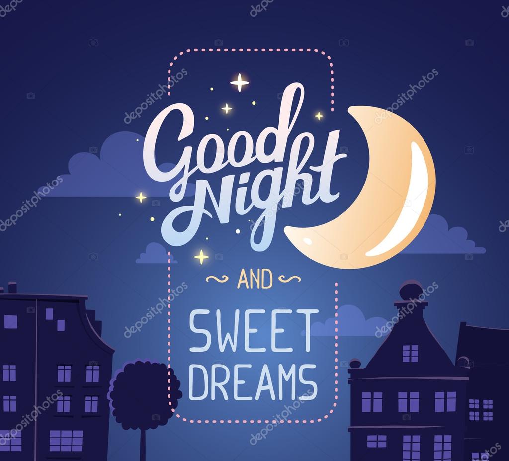 illustration of wish good night and sweet dreams u2014 Stock ...