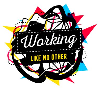 siyah çerçeve ve metin soyut kompozisyonu