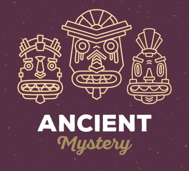 Etnik kabile maskeleri kümesi