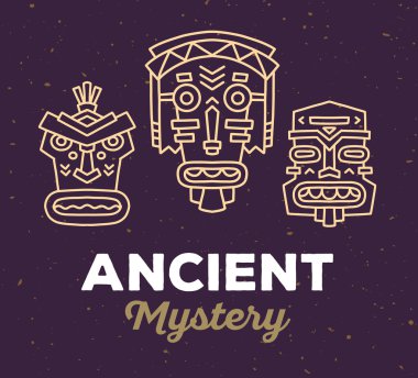 Etnik kabile maskeleri kümesi