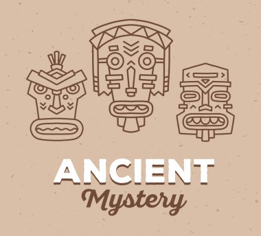 etnik kabile renkli maskeler seti 