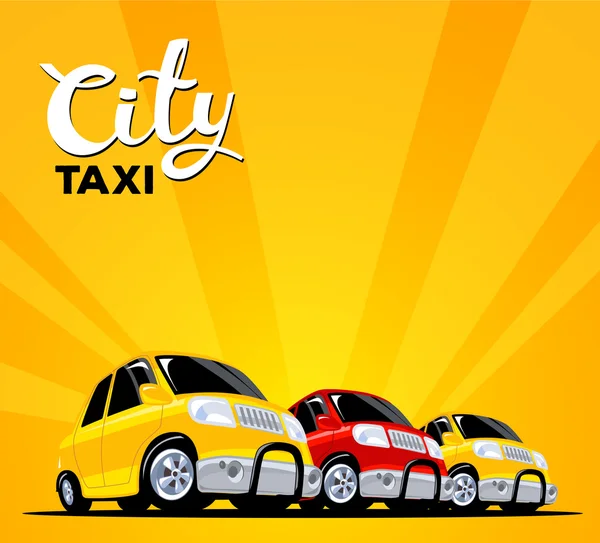 Conjunto de coches de taxi de colores — Archivo Imágenes Vectoriales