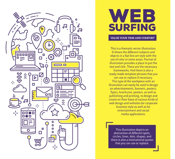 Web surfen concept — Stockvector