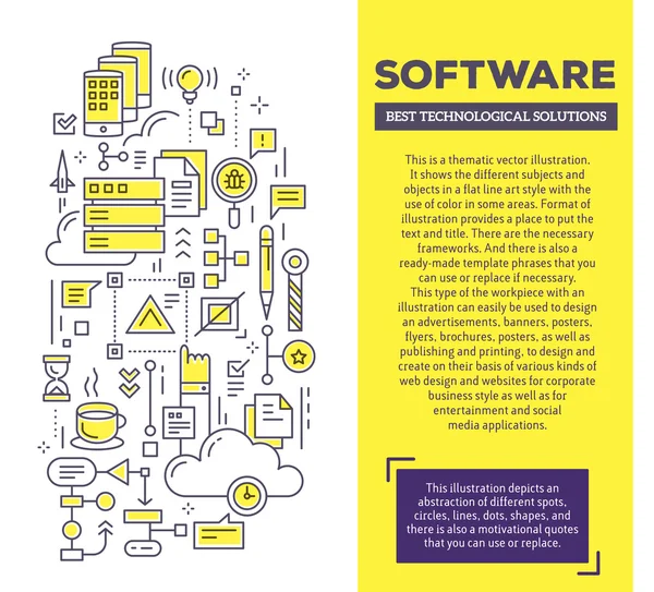 Concetto di software applicativo — Vettoriale Stock