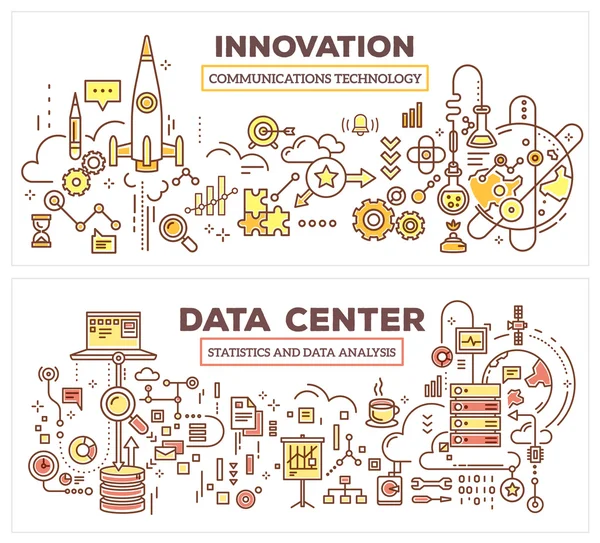 De centre de données et de technologie d'innovation — Image vectorielle