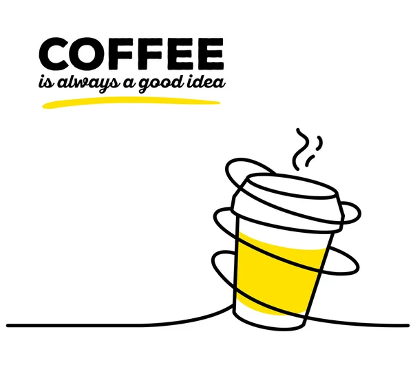 Žlutá s sebou šálek kávy — Stockový vektor