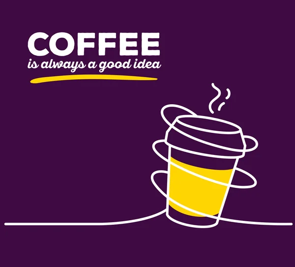 Tasse à emporter jaune de café — Image vectorielle