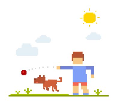 Köpekli çocuk. Mutlu arkadaşlar 