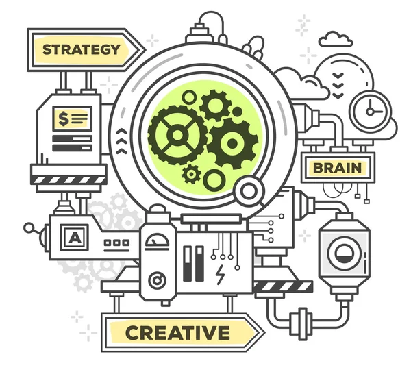Mecanismo profissional criativo para fazer qualquer coisa —  Vetores de Stock