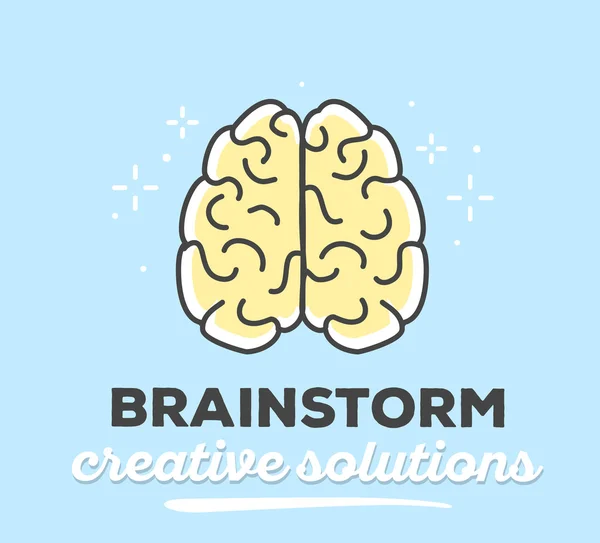 Kreatív agy szöveggel — Stock Vector