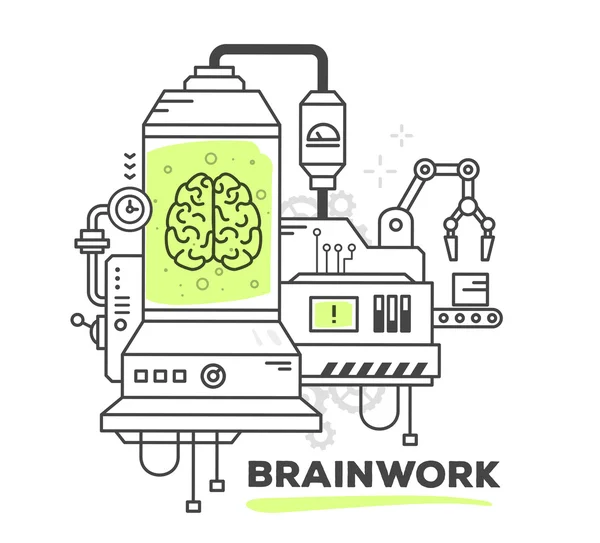 Kreatív szakmai folyamat brainwork — Stock Vector