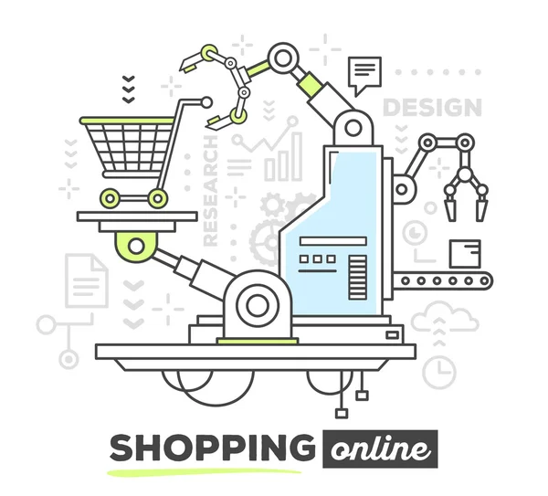 Meccanismo professionale per lo shopping online — Vettoriale Stock