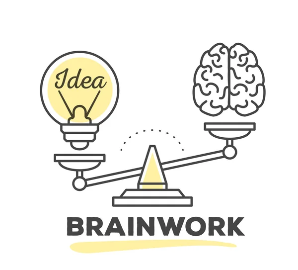 Mechanismus zum Vergleich des Wertes von Gehirnarbeit — Stockvektor