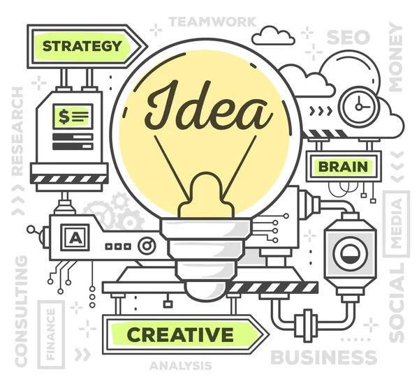 Creative professional mechanism to make ideas — Stock Vector