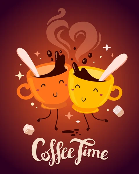 Arkadaş karakterler kahve fincandans