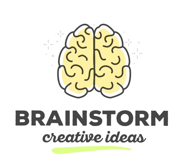 Kreatív agy szöveggel — Stock Vector