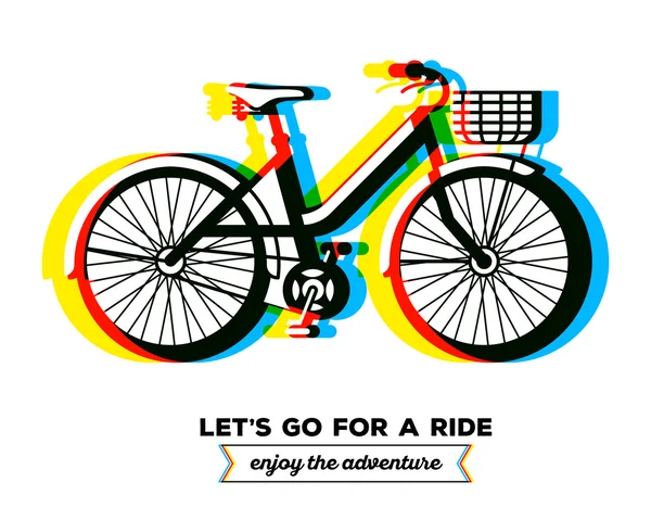 Vélo coloré avec panier — Image vectorielle