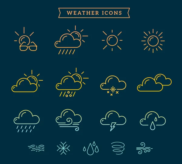 Ensemble icône thème météo — Image vectorielle