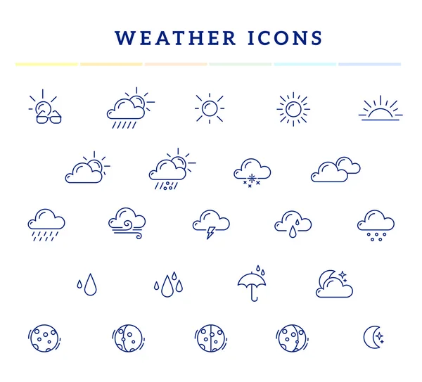 Weather theme icon set — Stock Vector