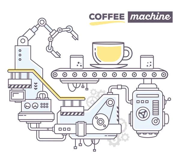 Mecanismo profesional para hacer café — Vector de stock