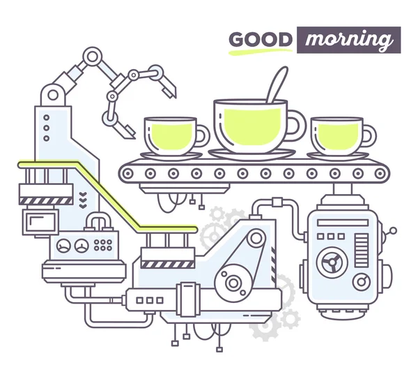 Mecanismo para hacer café — Vector de stock