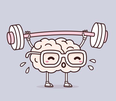 Karikatür beyin kavramı. Doodle stili. 