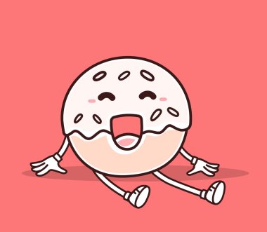 Karikatür çörek kavramı. Doodle stili.