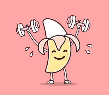 Çizgi film muz. Doodle stili.