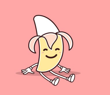Çizgi film muz. Doodle stili.