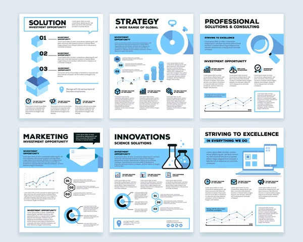 Colección vectorial de plantilla de negocio corporativo ingenio infográfico — Vector de stock