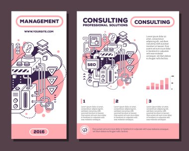 Üç boyutlu siyah zekâ illüstrasyonlu vektör şablonu