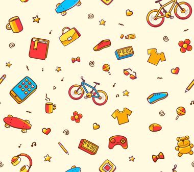 Farklı spor ile Vektör şenlikli parlak dikişsiz desen, lei