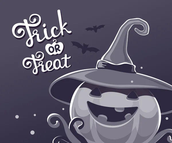 Vecteur noir et blanc Halloween illustration de pompe décorative — Image vectorielle