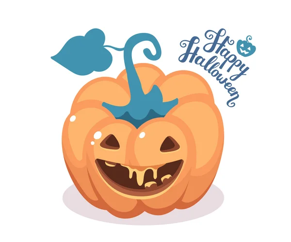 Illustration vectorielle d'Halloween de citrouille orange décorative avec — Image vectorielle