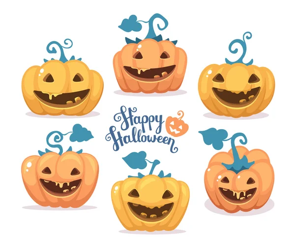 Illustration vectorielle halloween de collection décorative orange an — Image vectorielle