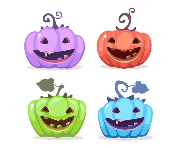 Illustration vectorielle halloween de collection décorative colorée — Image vectorielle