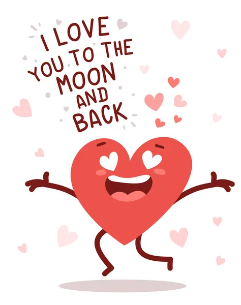 Romantic Flat Style Valentine Day Illustration Express Feelings Love Vector — Stock Vector